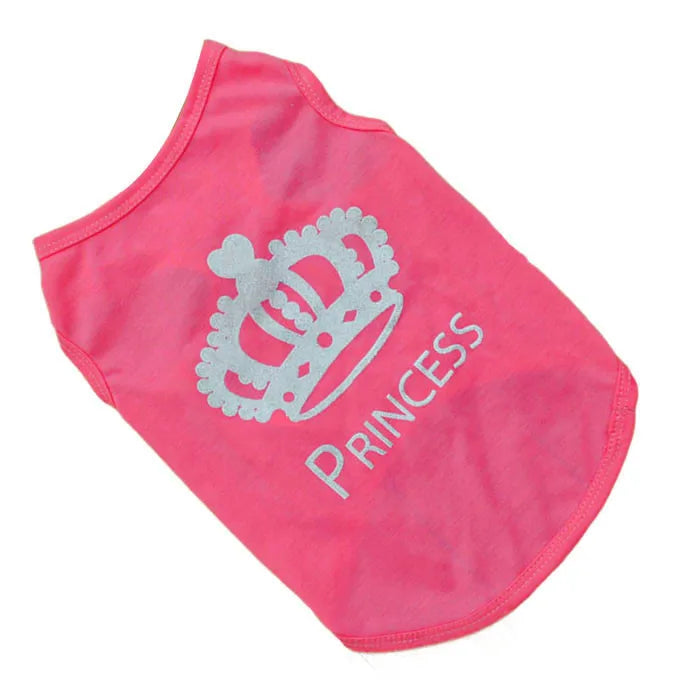 Princess Pink Crown Vest – Stylish Summer Wear for Pets