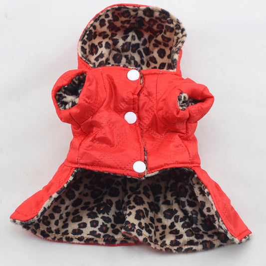 Reversible Leopard Tutu Coat – Stylish & Cozy for Puppies