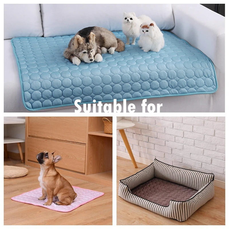 Dog Mat Cooling Summer Pad Mat For Dogs Cat Blanket Sofa Breathable Pet Dog Bed Summer Washable For Small Medium Large Dogs Car - My Store