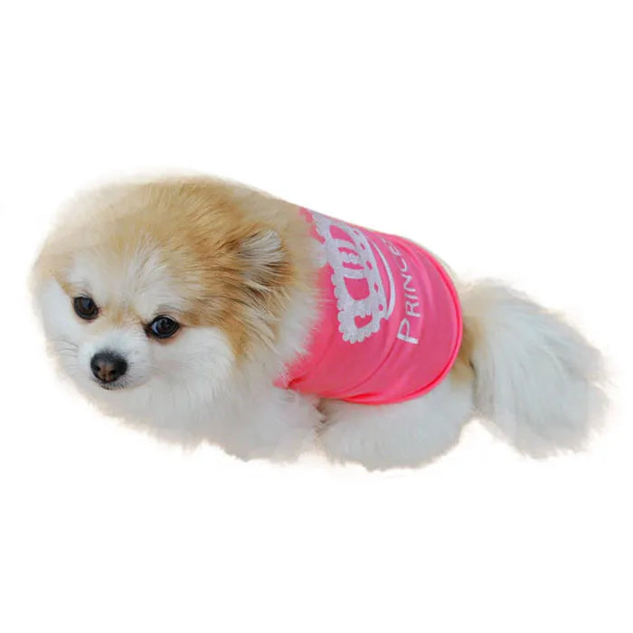 Princess Pink Crown Vest – Stylish Summer Wear for Pets