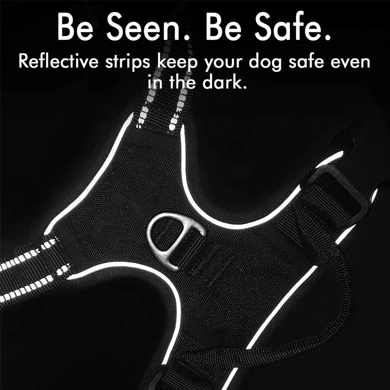 No-Pull Reflective Dog Harness – Comfort and Control for Large Dogs