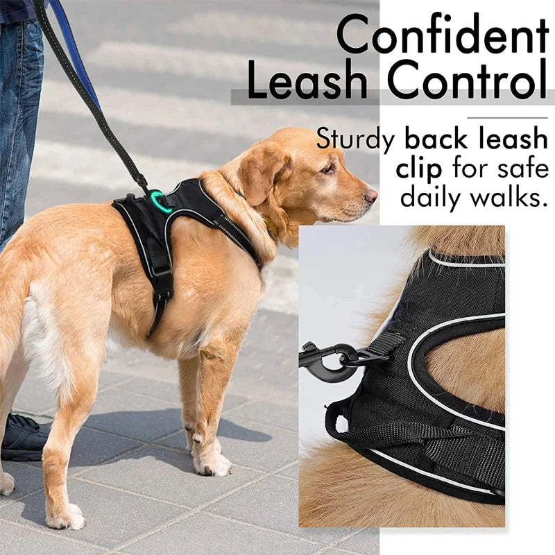 No-Pull Reflective Dog Harness – Comfort and Control for Large Dogs