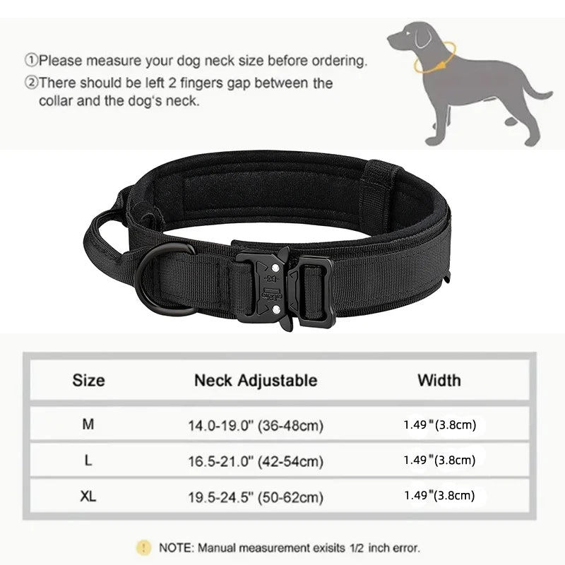 Pet Products Outdoor Tactical Dog Collar Metal Buckle Breathability Nylon Collar Medium and Large Dog Training Neck Collar Dog - My Store