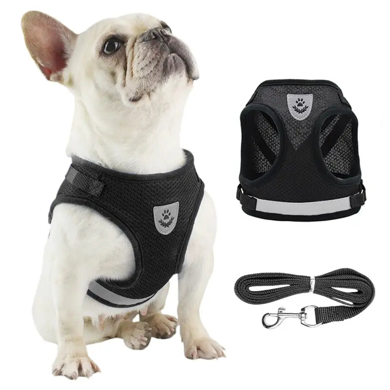 Pet Leash Undershirt Harnesses Mesh Breathable Adjustable Easy Control Reflective Undershirt Dog Harness Collar - My Store