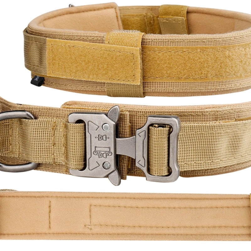 Pet Products Outdoor Tactical Dog Collar Metal Buckle Breathability Nylon Collar Medium and Large Dog Training Neck Collar Dog - My Store